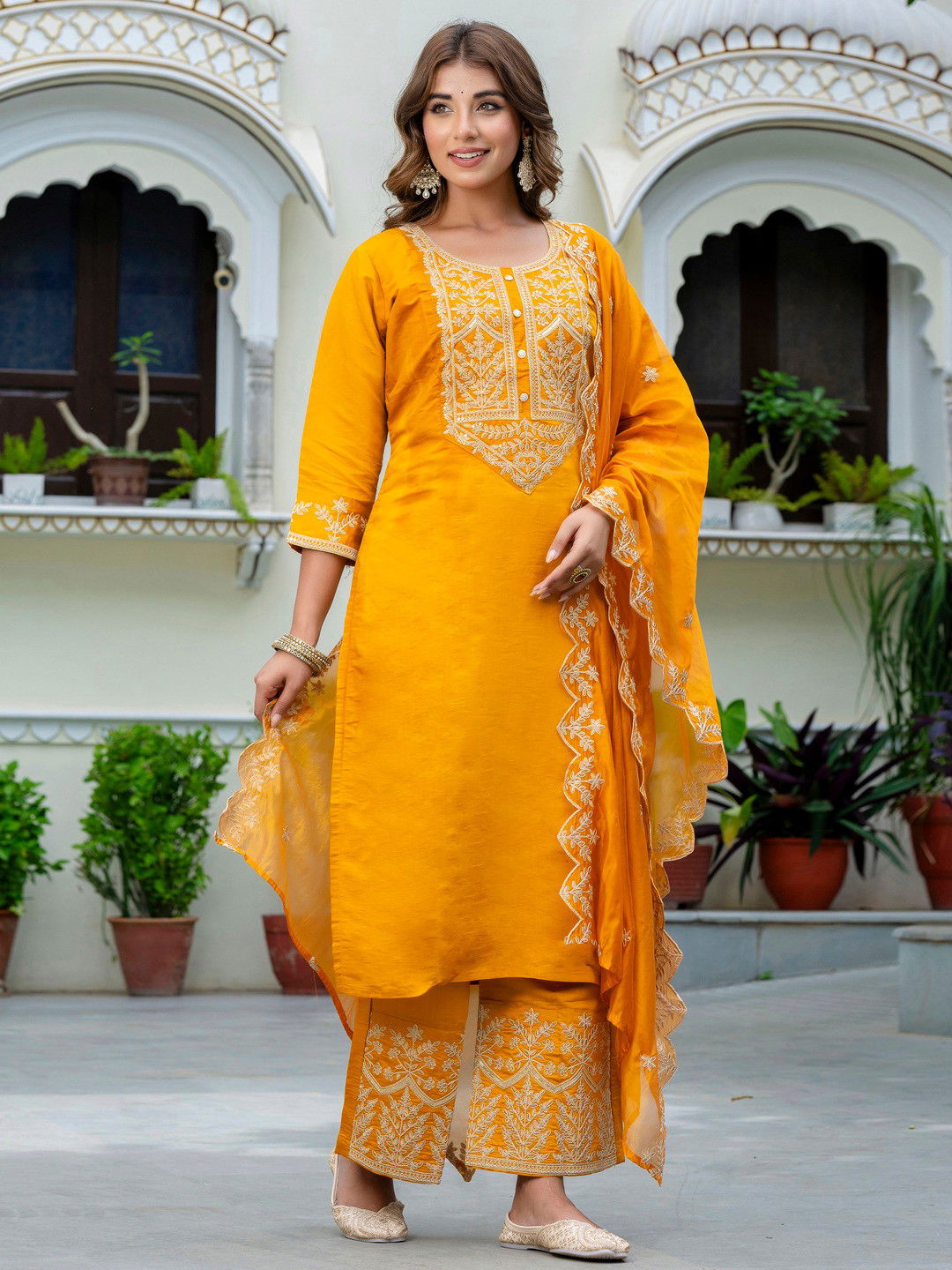 Vredevogel Vaisakhi Roman Silk Kurti Bottom With Dupatta Collection